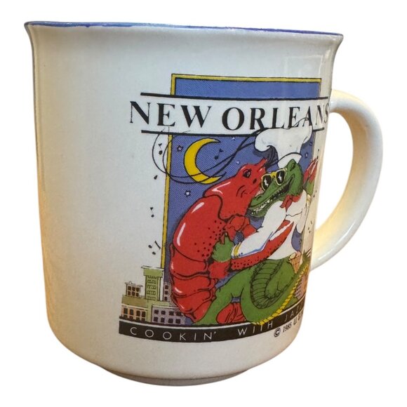 Vintage 1985 U.G.N. New Orleans "Cookin With Jazz" Ceramic Mug - Picture 2 of 9